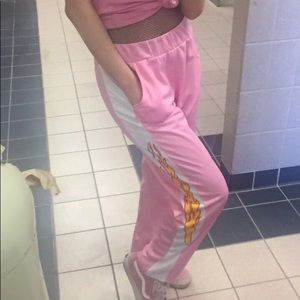 unique pink flame pants